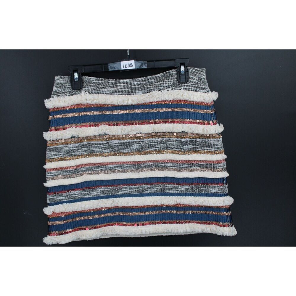 Anthropologie Multicolor Fringe Mini Skirt